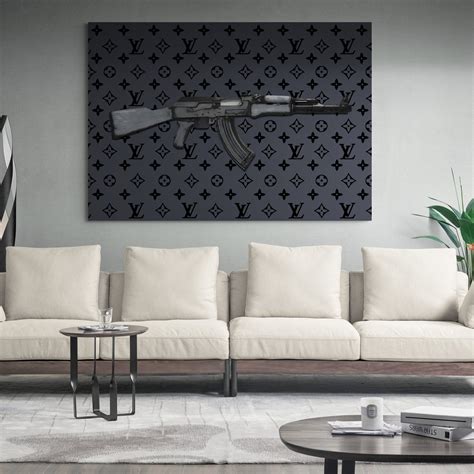 cadre louis vuitton ak 47|Louis Vuitton x Ak47 Black on Black 3D wall art .